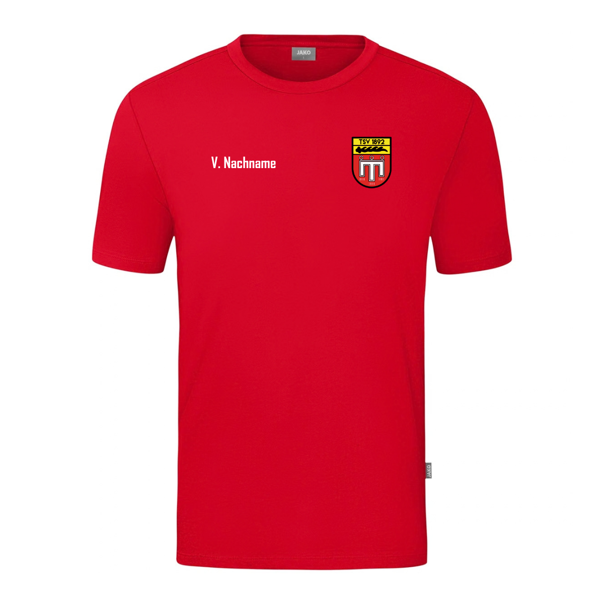 JAKO T-Shirt Organic Rot (inkl. Bedruckung) - TSV Mägerkingen Fans