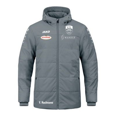 JAKO Coachjacke Team mit Kapuze Grau (inkl. Bedruckung) - VfL Pfullingen Jugendtrainer