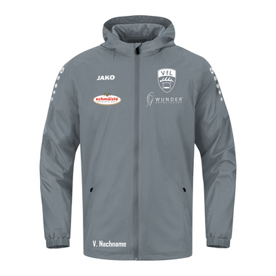 JAKO Allwetterjacke Team 2.0 Grau (inkl. Bedruckung) - VfL Pfullingen Jugendtrainer